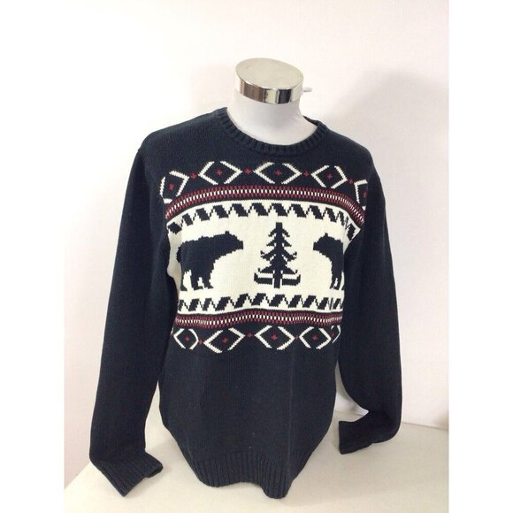 Chaps Ralph Lauren Bear Sweater Mens Medium - Picture 5 of 5